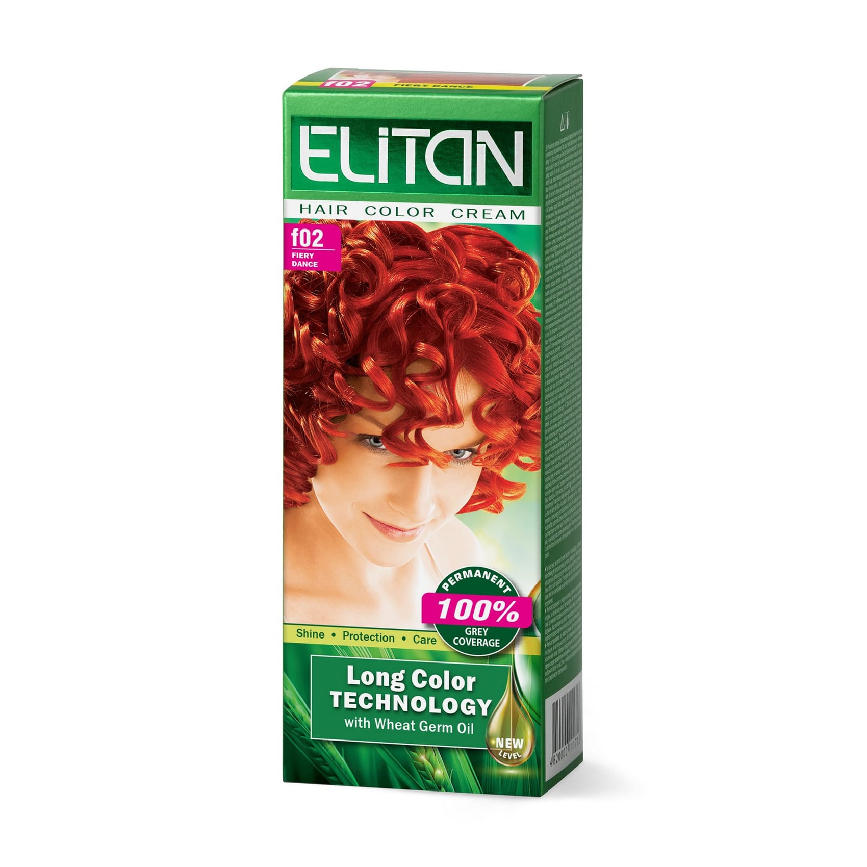 Стійка крем-фарба для волосся Elitan Hair Color Cream F-02 Вогняний танець, 115 мл